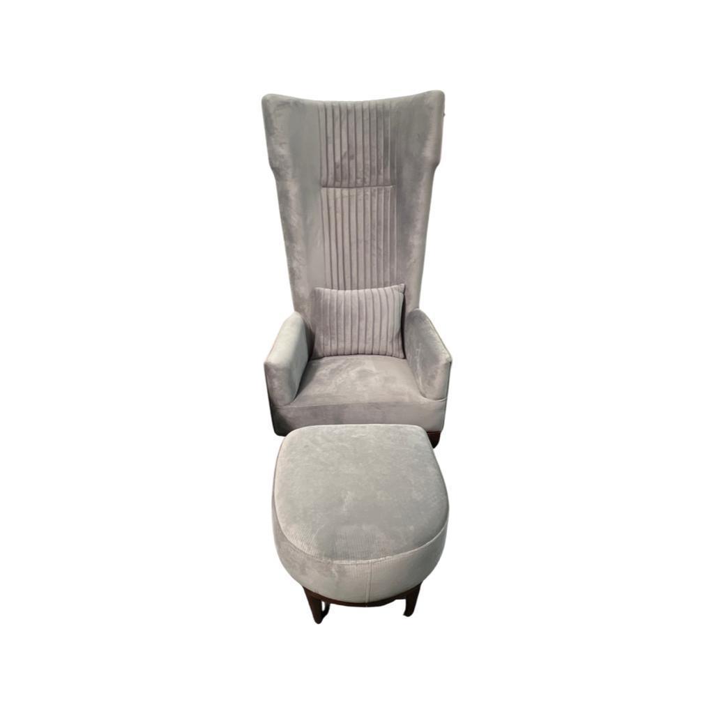 Arison Chair With Puffy Upholstered High Back Wing King Chair - Furniture Castle