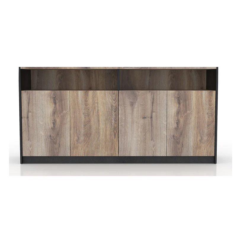 Arto Credenza Cabinet 157cm - Warm Oak & Black - Furniture Castle