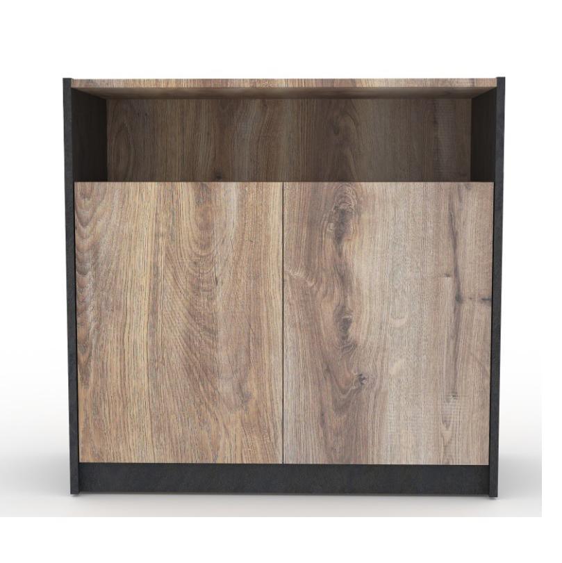 Arto Credenza Cabinet Small 80cm - Warm Oak & Black - Furniture Castle
