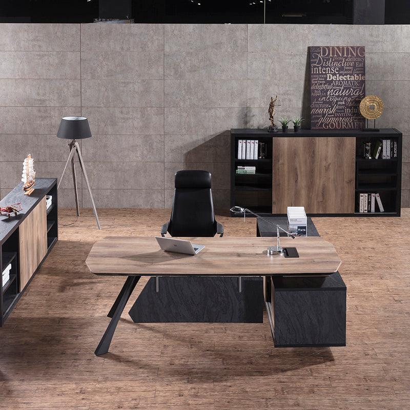 ARTO Display Unit 240cm - Warm Oak & Black - Furniture Castle