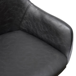 Astoria Bar Stools Black PU & Grey Velvet - Set of 2 - Furniture Castle