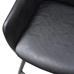 Astoria Bar Stools Black PU & Grey Velvet - Set of 2 - Furniture Castle