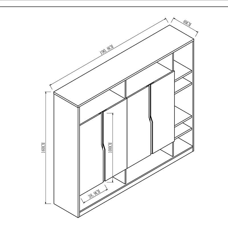 BAXTER Display Cabinet 190cm - Acacia & Carbon Grey - Furniture Castle