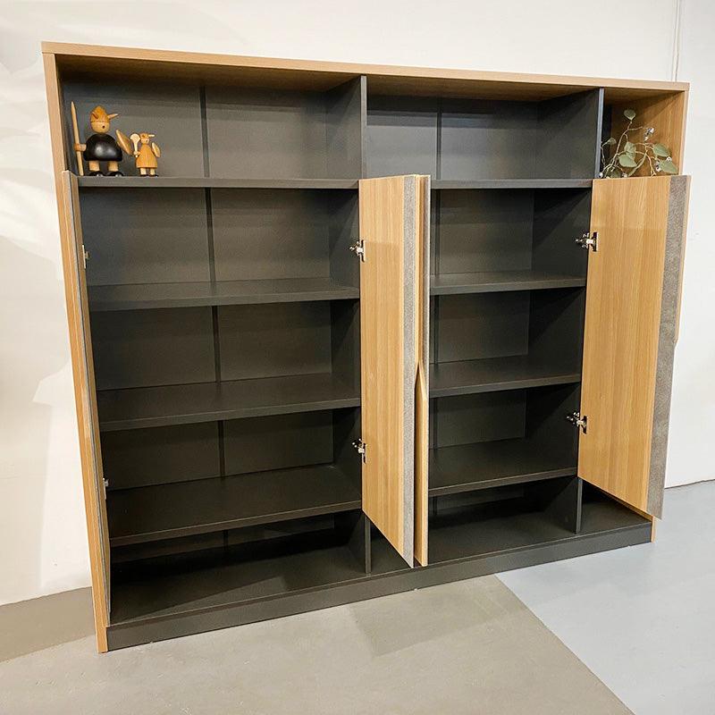 BAXTER Display Cabinet 190cm - Acacia & Carbon Grey - Furniture Castle