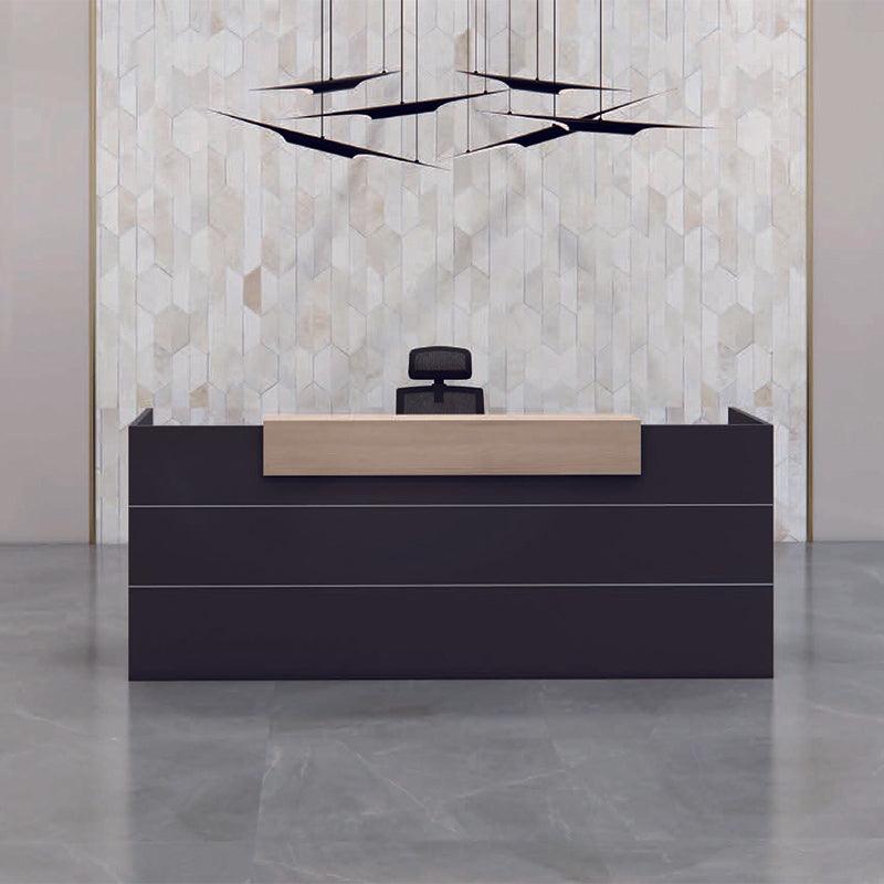 BELEN Reception Desk 1.8M - Acacia & Carbon Grey - Furniture Castle