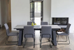 Belgam Extension Dining Table Andesite Ceramic - Furniture Castle