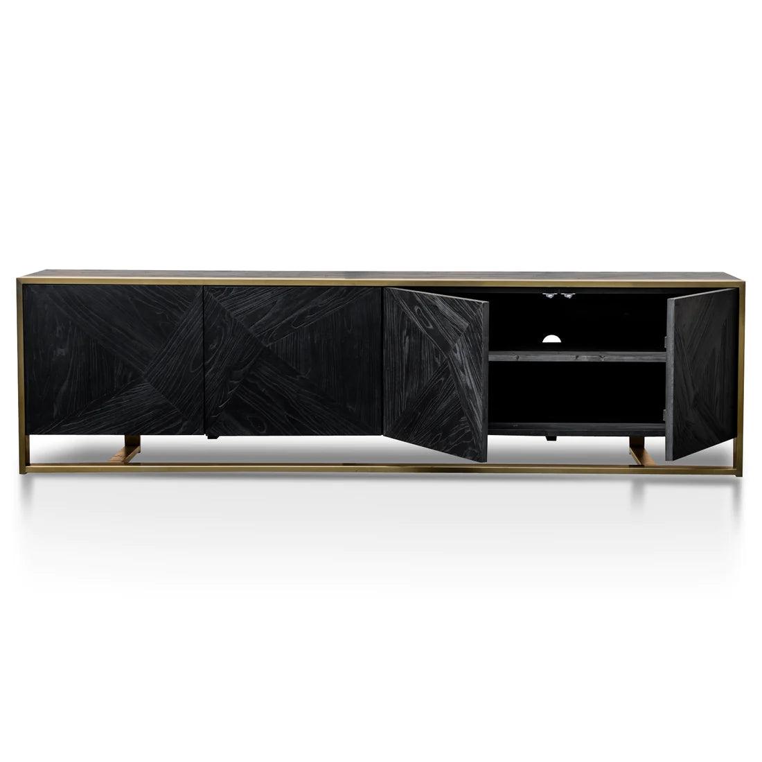 Black Magic Entertainment TV Unit 2.2m - Golden - Furniture Castle