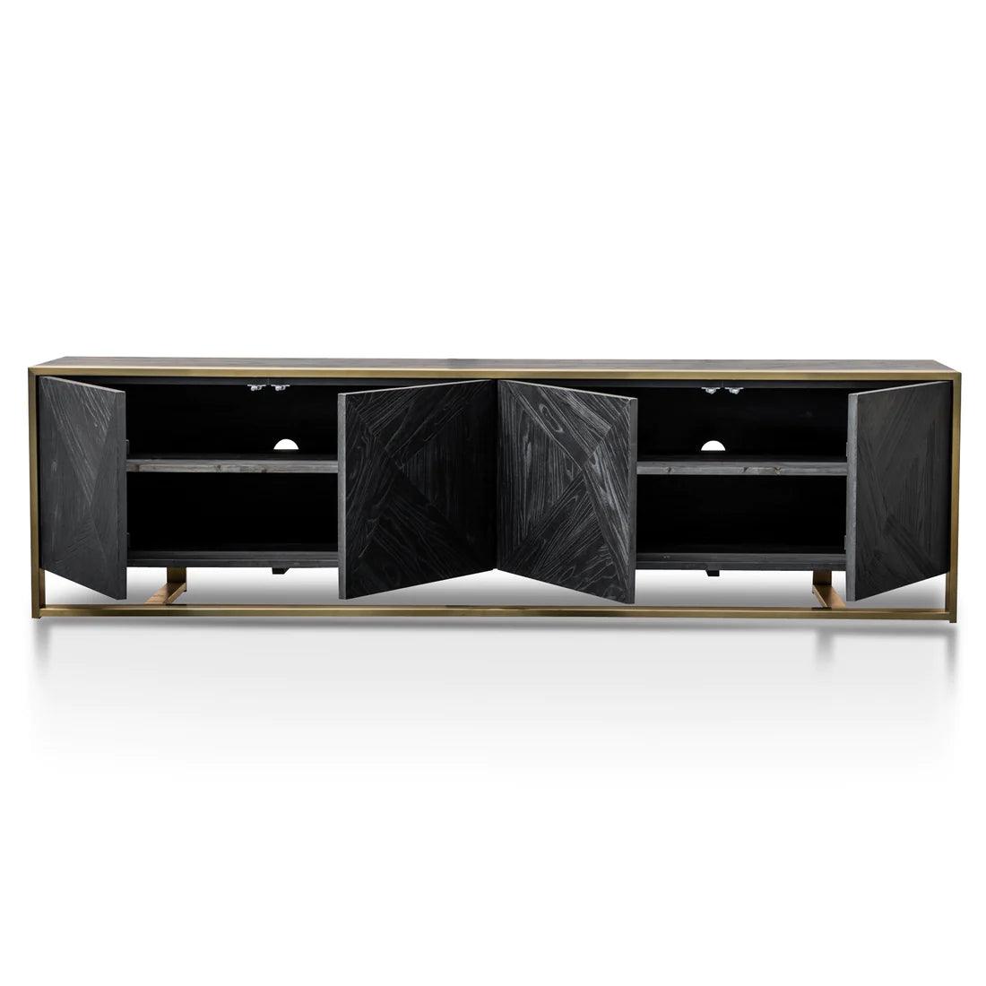 Black Magic Entertainment TV Unit 2.2m - Golden - Furniture Castle