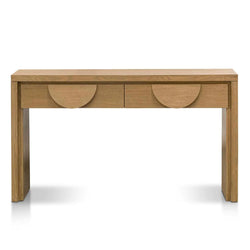 Blockie Twin Drawers 1.4m Console Table - Dusty Oak - Furniture Castle