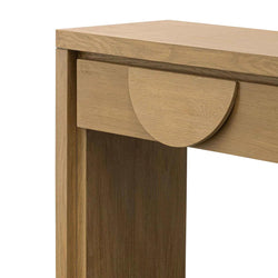 Blockie Twin Drawers 1.4m Console Table - Dusty Oak - Furniture Castle