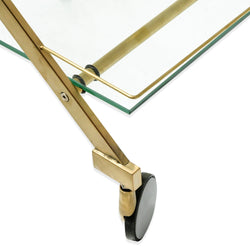Henry Brushed Gold Bar Cart – Clear Tempered Glass