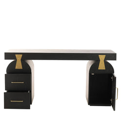 Broady 1.55m New Elm Home Office Desk - Full Black - Furniture Castle