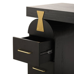 Broady 1.55m New Elm Home Office Desk - Full Black - Furniture Castle
