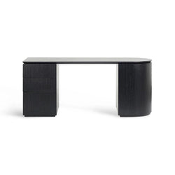 Brooke 1.77m Left Drawer Office Desk - Black Oak - Furniture Castle