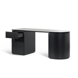 Brooke 1.77m Left Drawer Office Desk - Black Oak - Furniture Castle