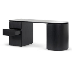 Brooke 1.77m Left Drawer Office Desk - Black Oak - Furniture Castle