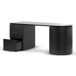 Brooke 1.77m Left Drawer Office Desk - Black Oak - Furniture Castle