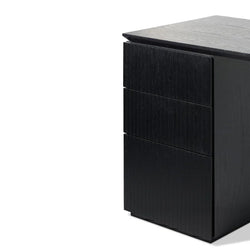 Brooke 1.77m Left Drawer Office Desk - Black Oak - Furniture Castle
