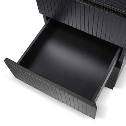 Brooke 1.77m Left Drawer Office Desk - Black Oak - Furniture Castle