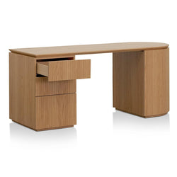 Brooke 1.77m Left Drawer Office Desk - Natural Oak - Furniture Castle