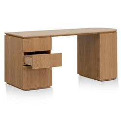 Brooke 1.77m Left Drawer Office Desk - Natural Oak - Furniture Castle