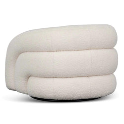 Brow Armchair - Ivory White Boucle - Furniture Castle