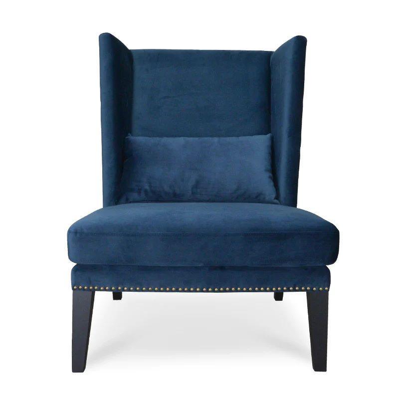 California Lounge Chair in Navy Velvet - Furniture Castle