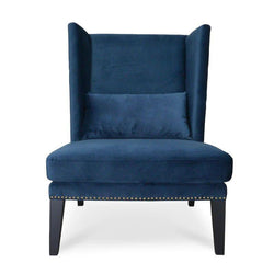 California Lounge Chair in Navy Velvet - Furniture Castle