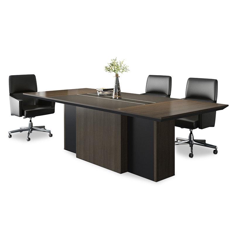 CARTER Boardroom Table 2.4M - Coffee & Charcoal - Furniture Castle