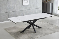 Castlin Extension Dining Table Snow White - Furniture Castle