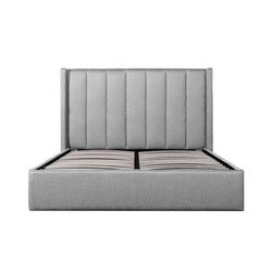 CBD6018-YO Fabric Queen Bed Frame - Pearl Grey with Storage - Furniture Castle