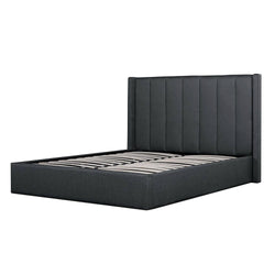 CBD6020-YO Fabric Queen Bed - Charcoal Grey with Storage - Furniture Castle