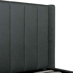 CBD6020-YO Fabric Queen Bed - Charcoal Grey with Storage - Furniture Castle