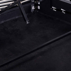 CBD6020-YO Fabric Queen Bed - Charcoal Grey with Storage - Furniture Castle