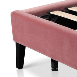 CBD6279-MI King Bed Frame - Blush Peach Velvet - Furniture Castle