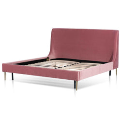 CBD6283-MI King Bed Frame - Blush Peach Velvet - Furniture Castle