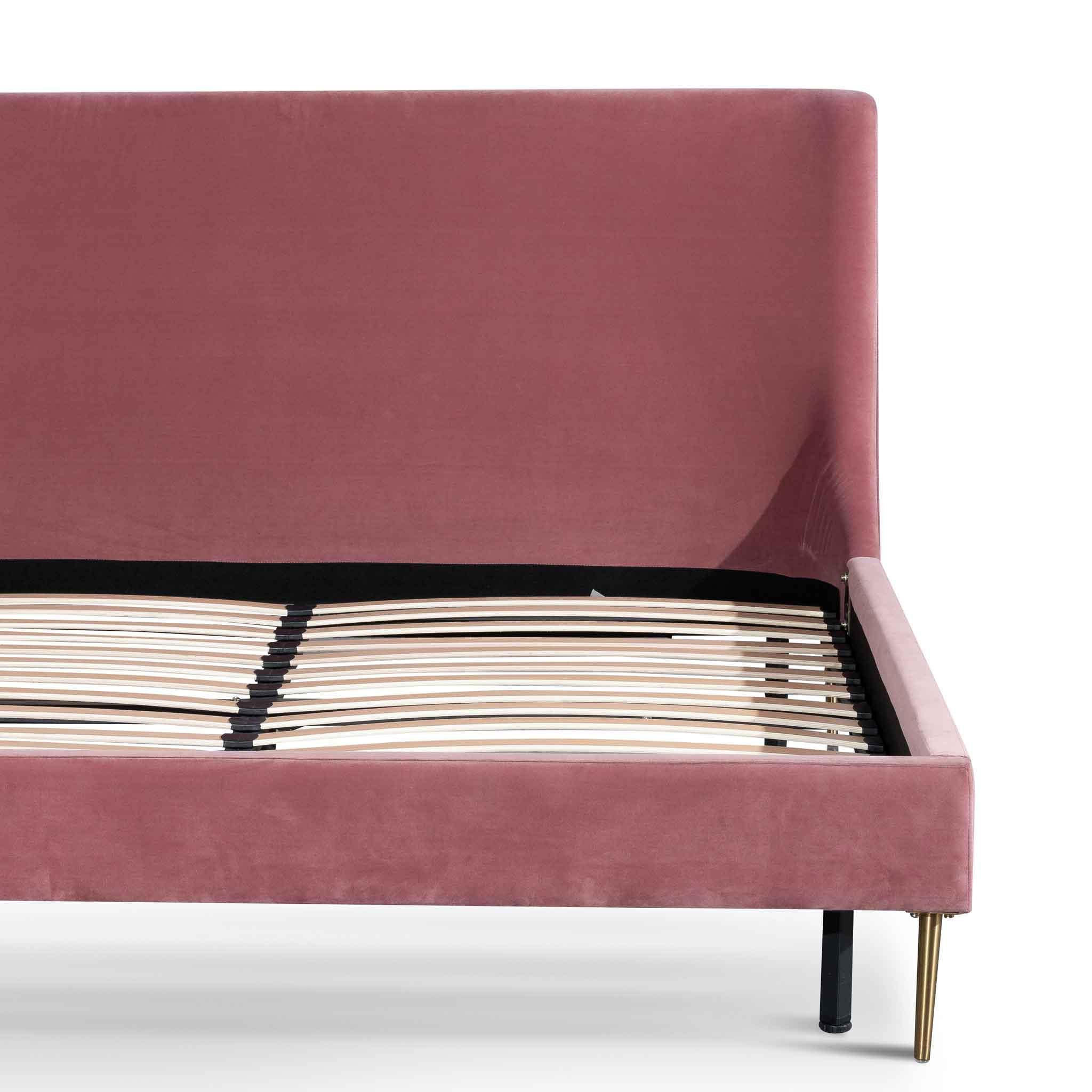 CBD6283-MI King Bed Frame - Blush Peach Velvet - Furniture Castle