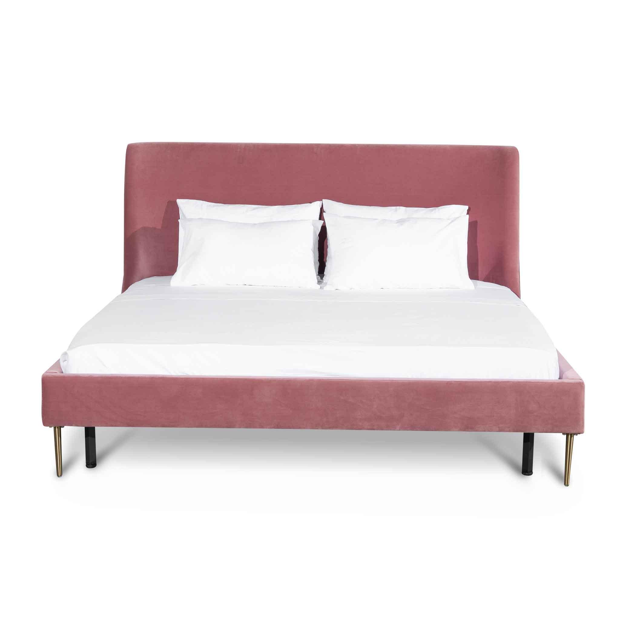 CBD6283-MI King Bed Frame - Blush Peach Velvet - Furniture Castle