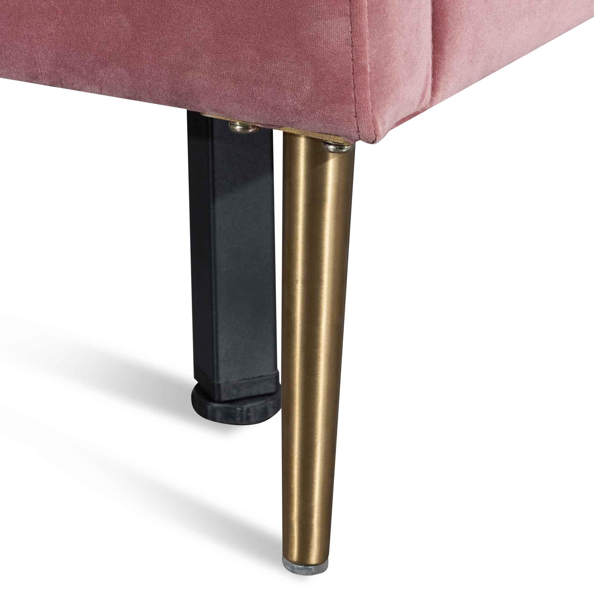 CBD6286-MI Queen Bed Frame - Blush Peach Velvet - Furniture Castle