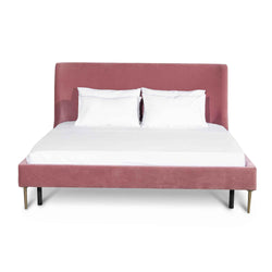 CBD6286-MI Queen Bed Frame - Blush Peach Velvet - Furniture Castle