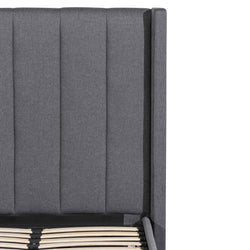 CBD6358-YO Fabric Single Bed Frame - Charcoal Grey with Storage - Furniture Castle