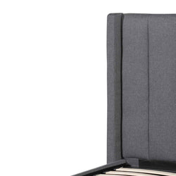 CBD6358-YO Fabric Single Bed Frame - Charcoal Grey with Storage - Furniture Castle