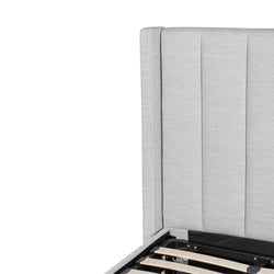 CBD6359-YO Fabric Single Bed Frame - Pearl Grey with Storage - Furniture Castle