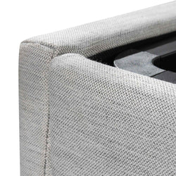CBD6359-YO Fabric Single Bed Frame - Pearl Grey with Storage - Furniture Castle