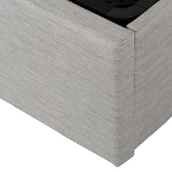 CBD6575-YO Fabric Queen Bed - Pearl Grey with Storage - Furniture Castle
