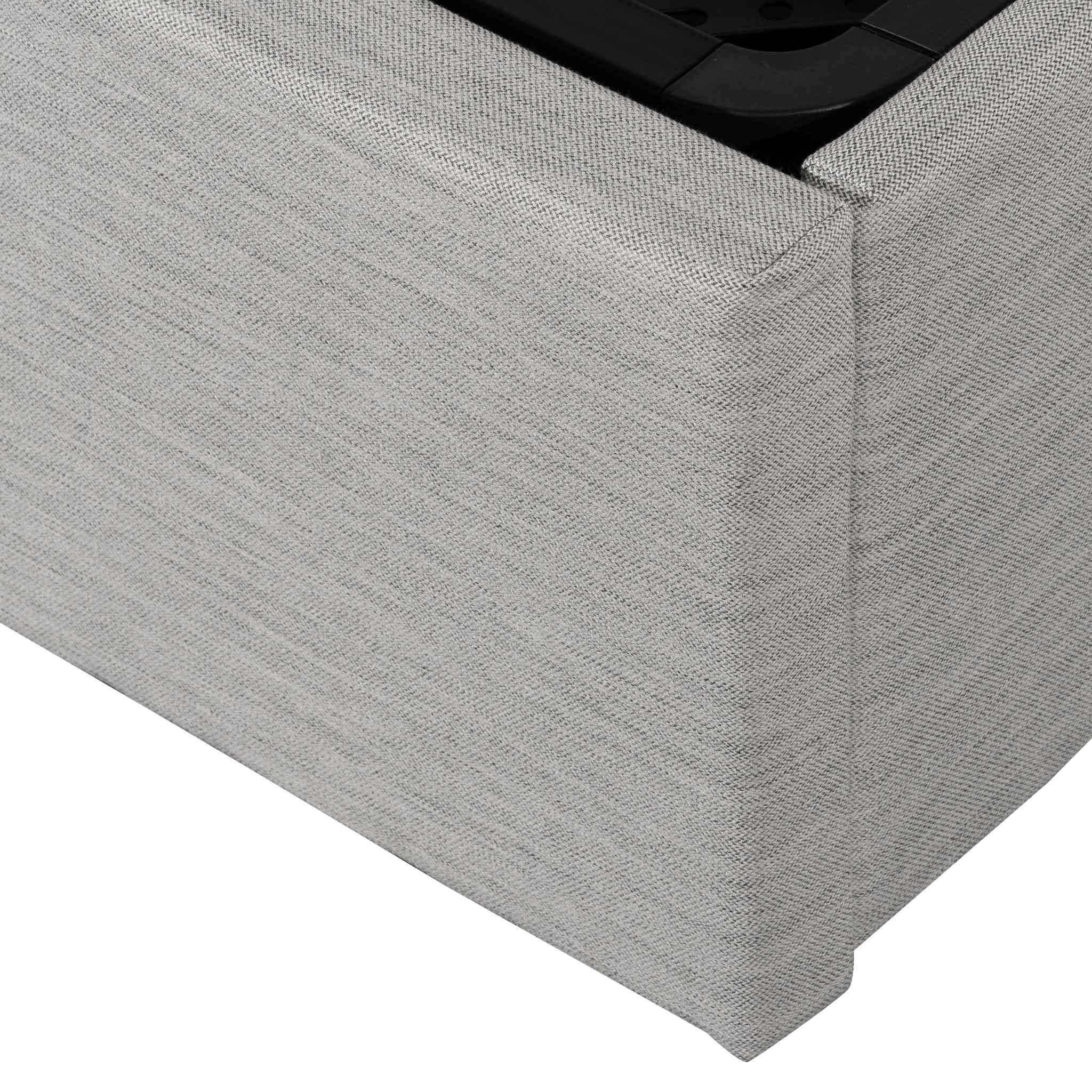 CBD6576-YO Fabric King Bed - Pearl Grey with Storage - Furniture Castle