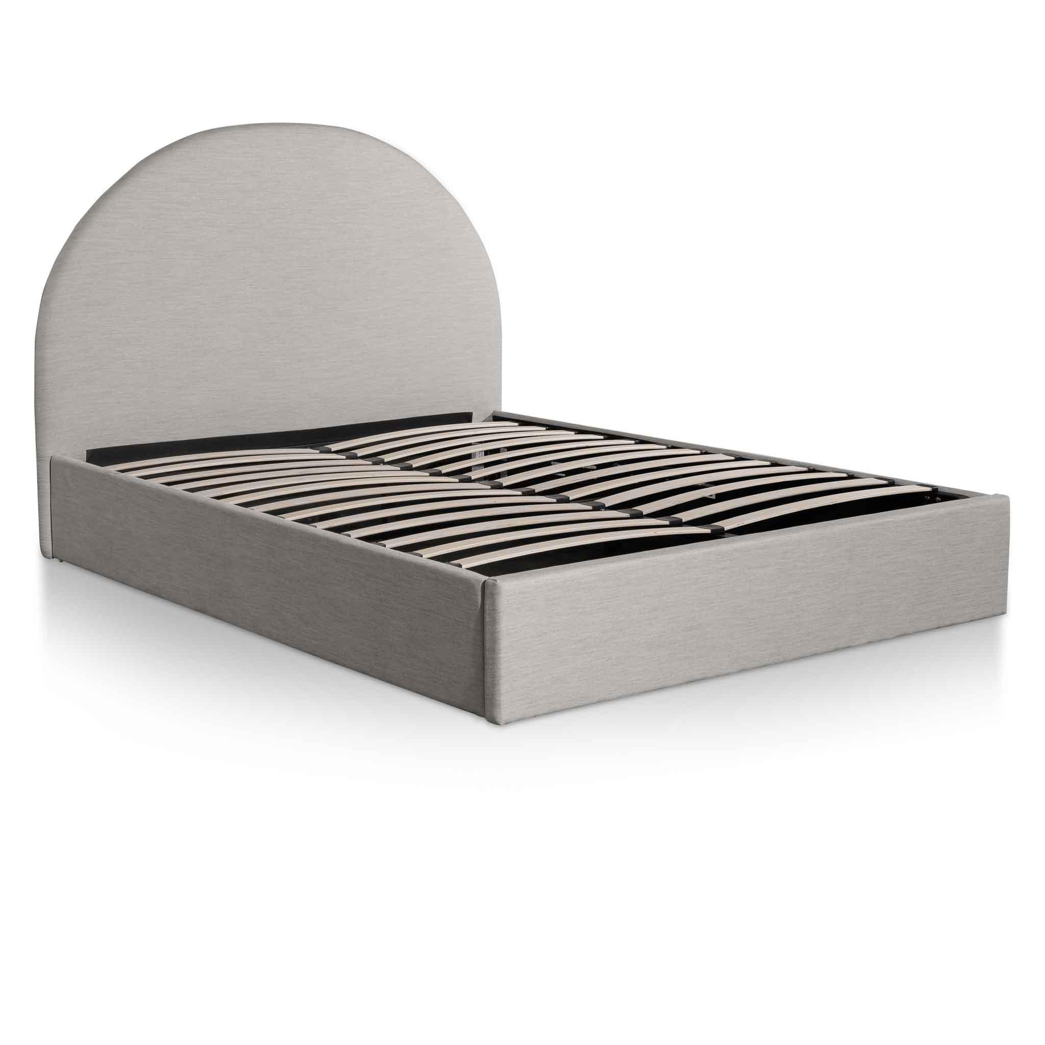 CBD6576-YO Fabric King Bed - Pearl Grey with Storage - Furniture Castle