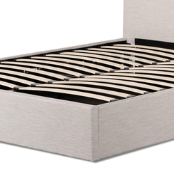 CBD6576-YO Fabric King Bed - Pearl Grey with Storage - Furniture Castle