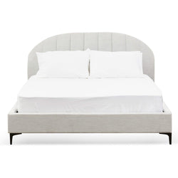 CBD6637-YO Fabric Queen Bed - Pearl Grey - Furniture Castle