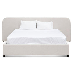 CBD6843-MI King Sized Bed Frame - Snow Boucle with Storage - Furniture Castle